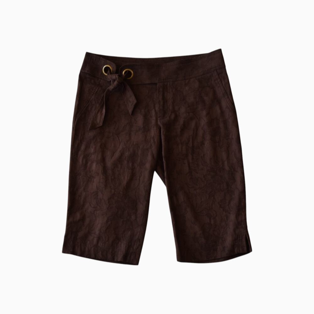 Y2K Chocolate Brown Floral Shorts Size 4